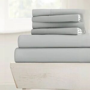 Ienjoy Home Soft in Style 6-Piece Queen Size Sheet Set, Light Gray